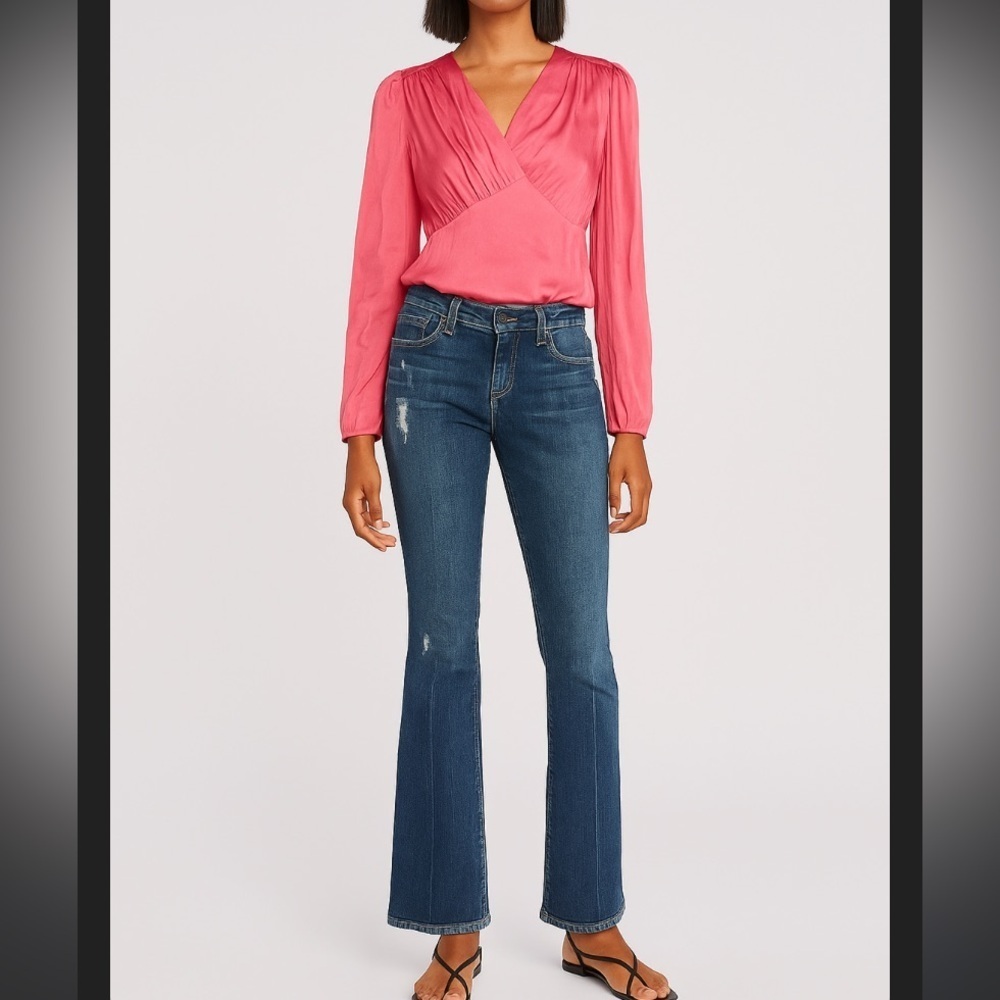 Y2k Paige Hollywood hills casual rise flare boho jeans denim summer $218
